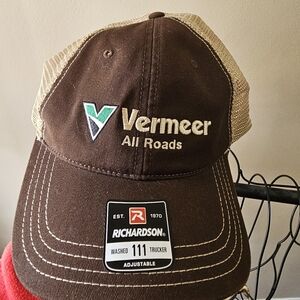 NWT Vermeer "All Roads Lead To Vermeer" Richardson 111 Trucker Hat - Brown/Tan